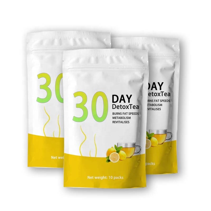 OEM Service 30 day detoxification and slimming tea with rich lemon flavor promotes metabolism, cleaning and detoxification