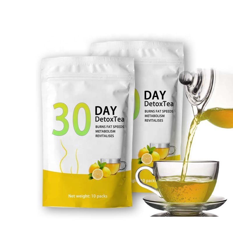OEM Service 30 day detoxification and slimming tea with rich lemon flavor promotes metabolism, cleaning and detoxification