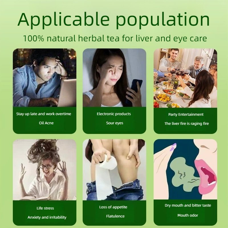 Chinese tea for liver Formula Chrysanthemum Cassia Seed Burdock Honeysuckle Detox Health Pyramid tea bag tea for the liver