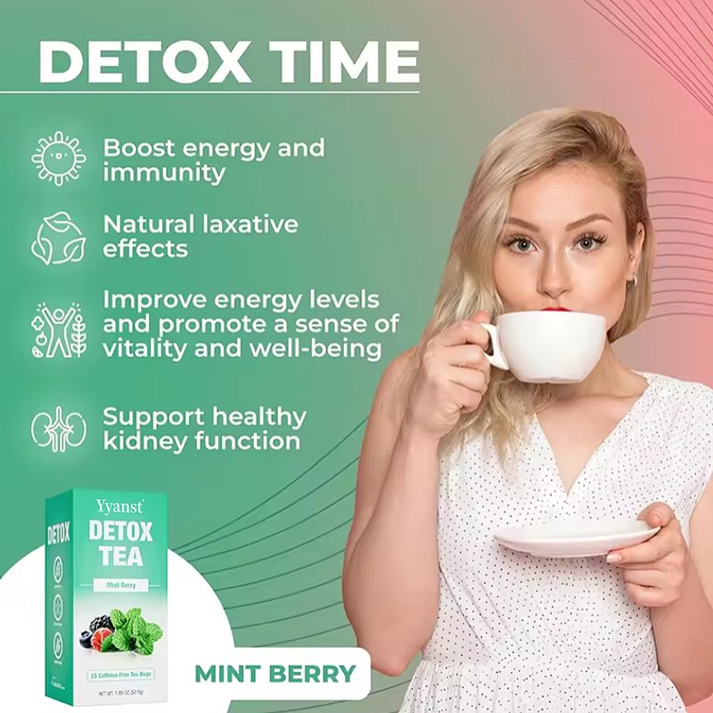 OEM/ODM Mint weight loss and detoxification tea caffeine free herbal tea with chamomile hibiscus and ginger root slimming tea
