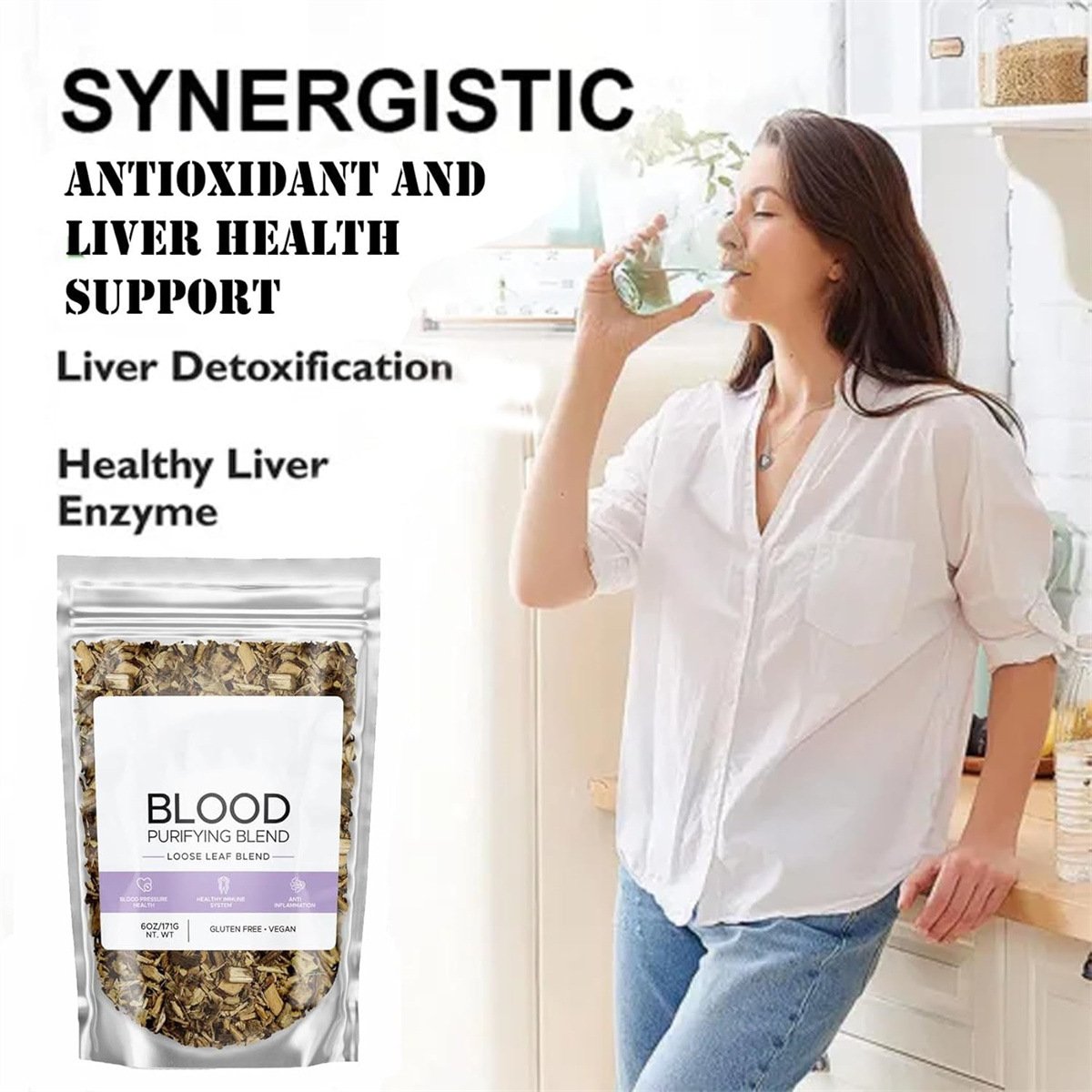 Earthly Blood Purifying Blended Herbal Tea Freshly Processed Liver Cleansing Tea Bags in Bulk Box Packaging Flavorful Health Tea