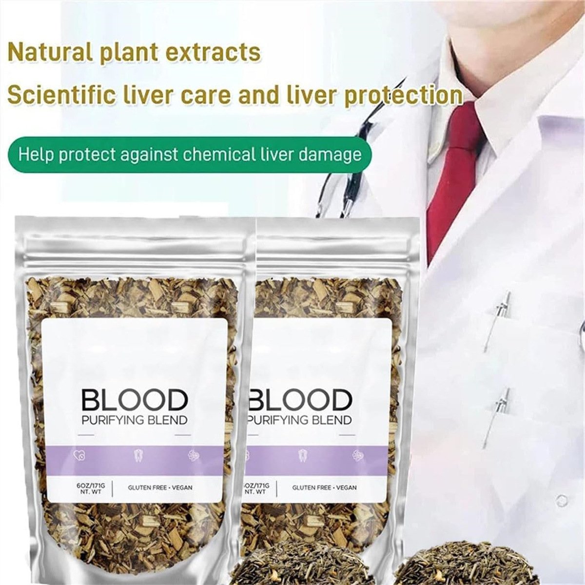 Earthly Blood Purifying Blended Herbal Tea Freshly Processed Liver Cleansing Tea Bags in Bulk Box Packaging Flavorful Health Tea