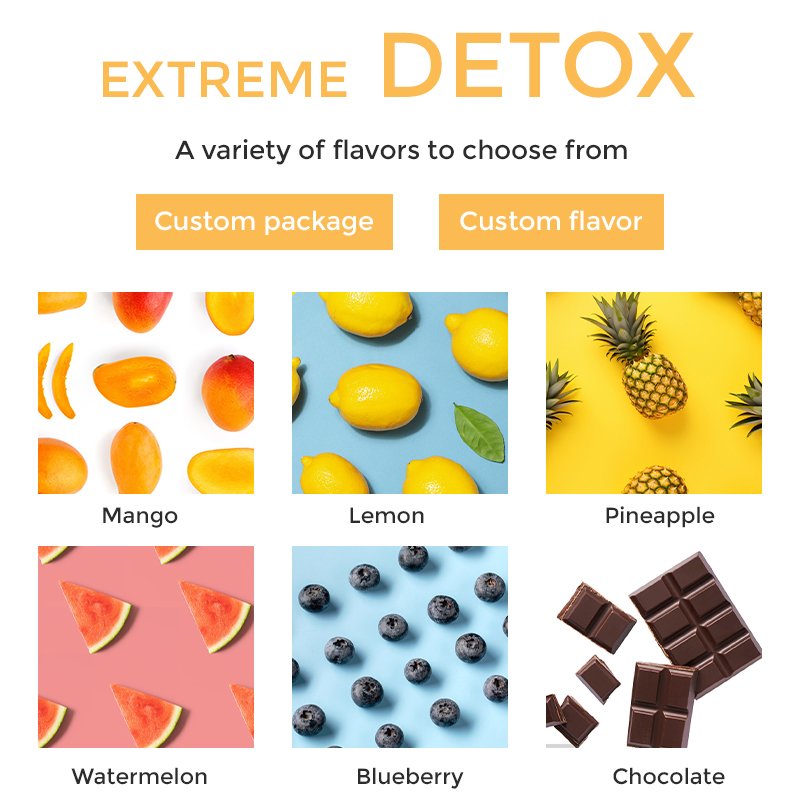 OEM detox cleanse weight management suppressive appetite mango flavor Extreme Detox Powder
