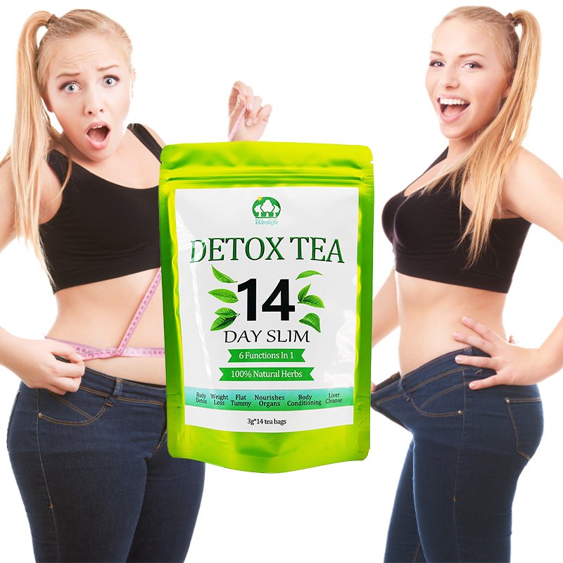 China Hot Selling 14 Day Exclusive Herbal Ingredients Weight Loss Body Fitness No Side Effect Diet Detox Tea
