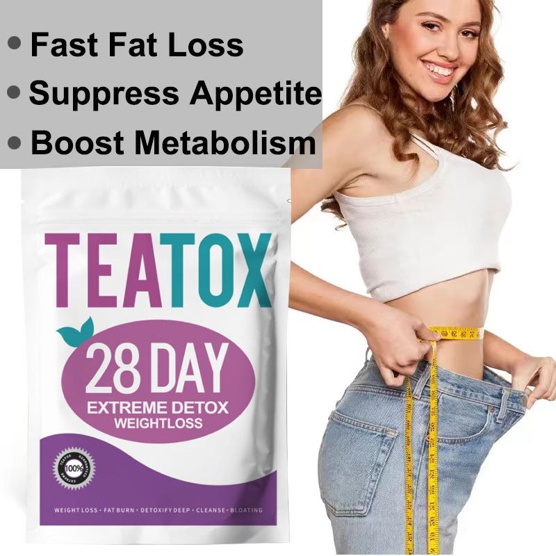 winstown 28 days detox burn flat tummy slim green tea 100%natural custom energizing peach flavor herbal supplement