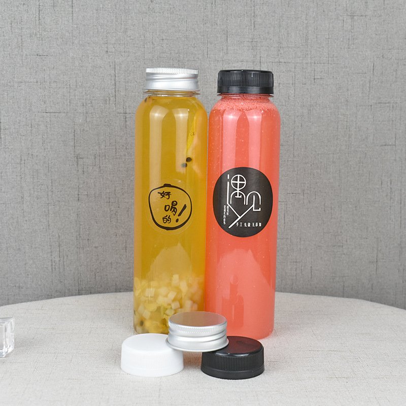 Custom Disposable 8oz 12oz 16oz 500ml Slim Square PET Plastic Beverage Juice Bottles for Drink
