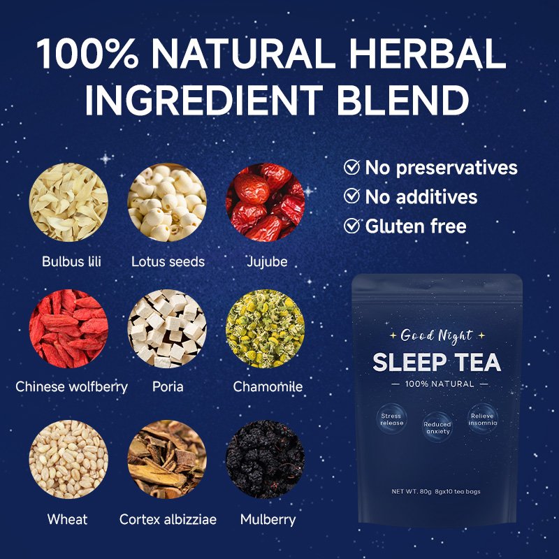 herbal tea bag logo label strength factory wellness sleep balance private label tea wholesale organic sleeping tea