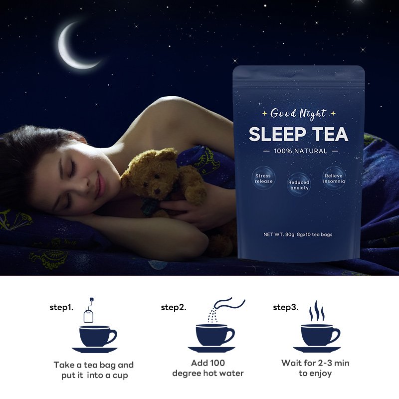 herbal tea bag logo label strength factory wellness sleep balance private label tea wholesale organic sleeping tea