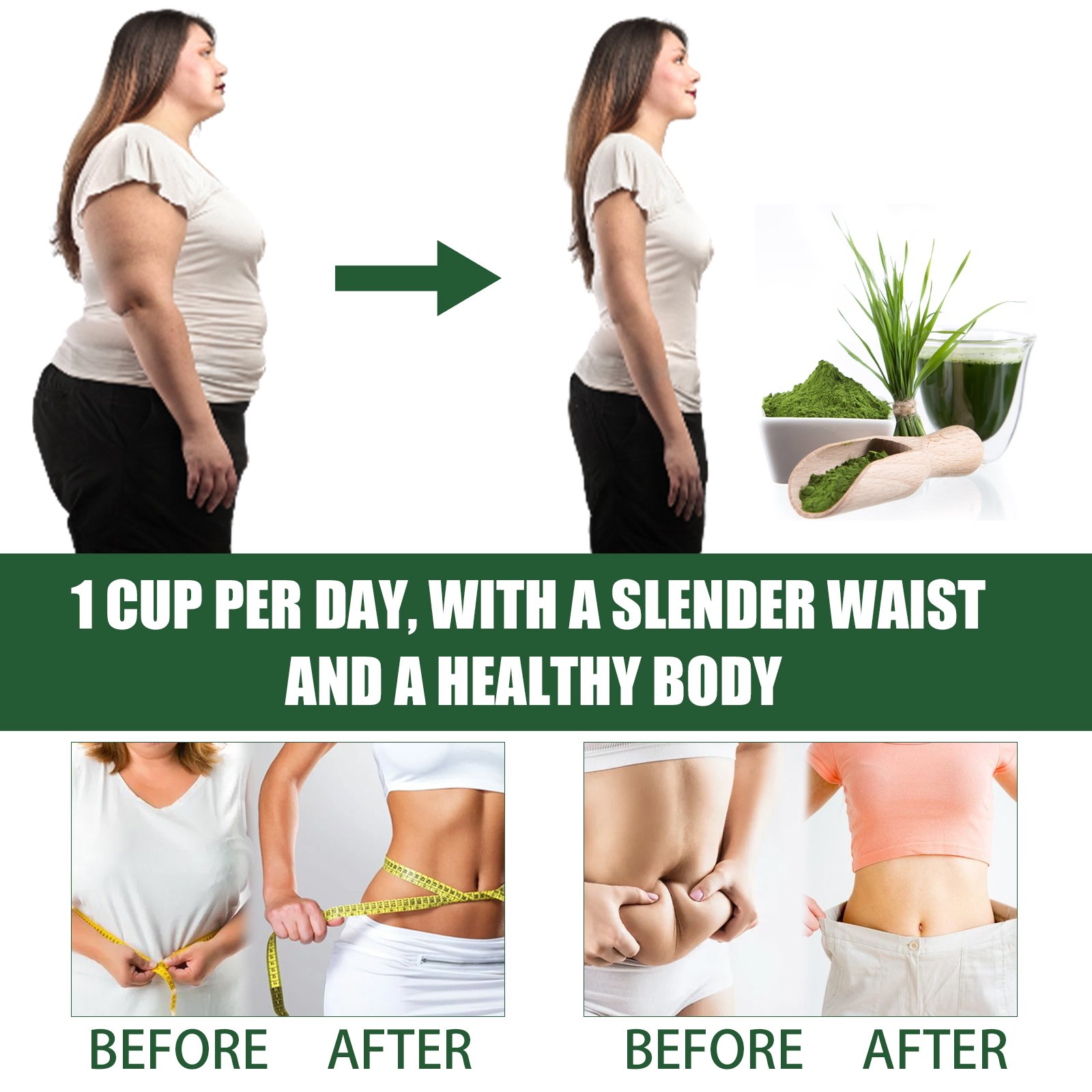 Natural Slimming Tea Organic Fat Burn Detox Weight Loss Herbal Skinny fit Barley Grass Powder Female 20Bags/Box