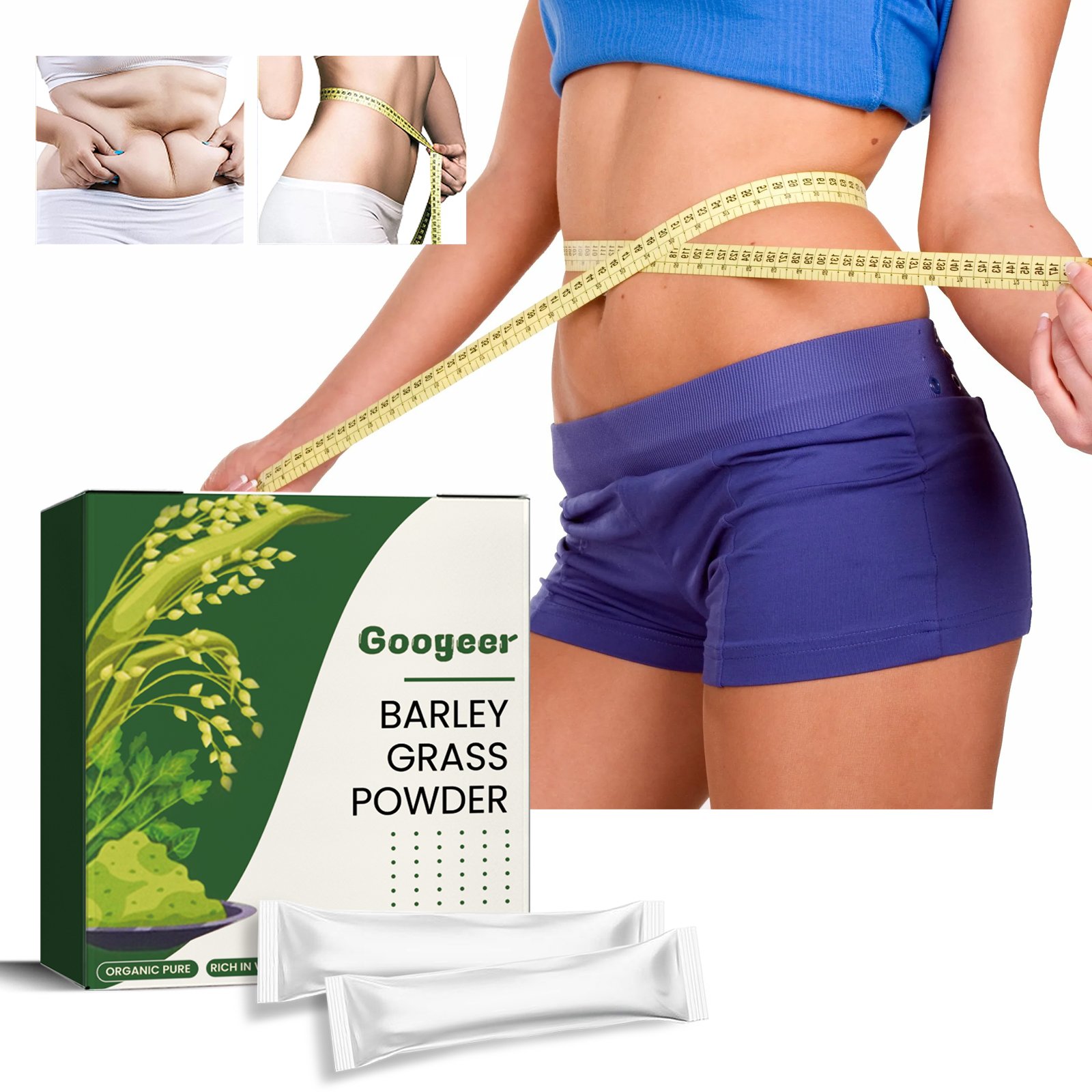 Natural Slimming Tea Organic Fat Burn Detox Weight Loss Herbal Skinny fit Barley Grass Powder Female 20Bags/Box
