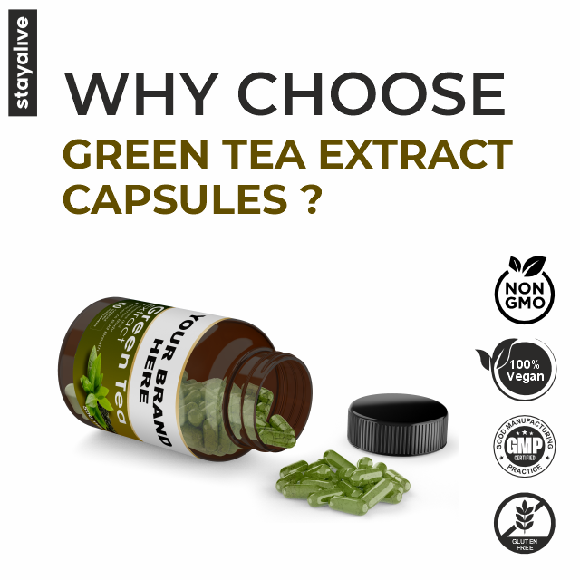 100% Pure Green Tea Extract Capsule | Herbal Supplement | (60,90,120 Capsules)