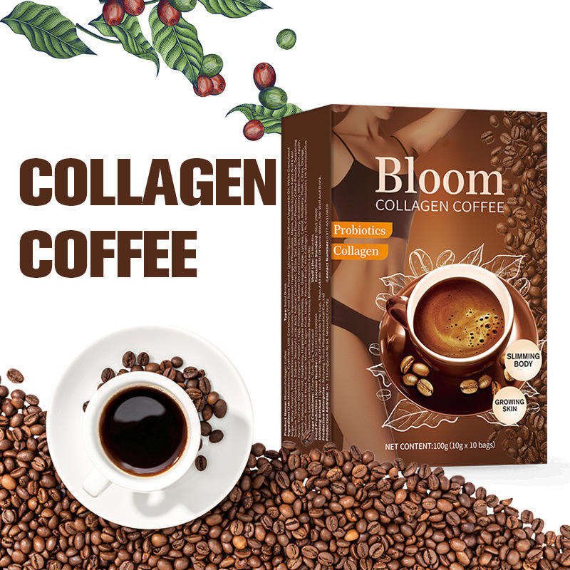 collagen protein coffee powder private label bloom collagen coffee slimming coffee with collagen