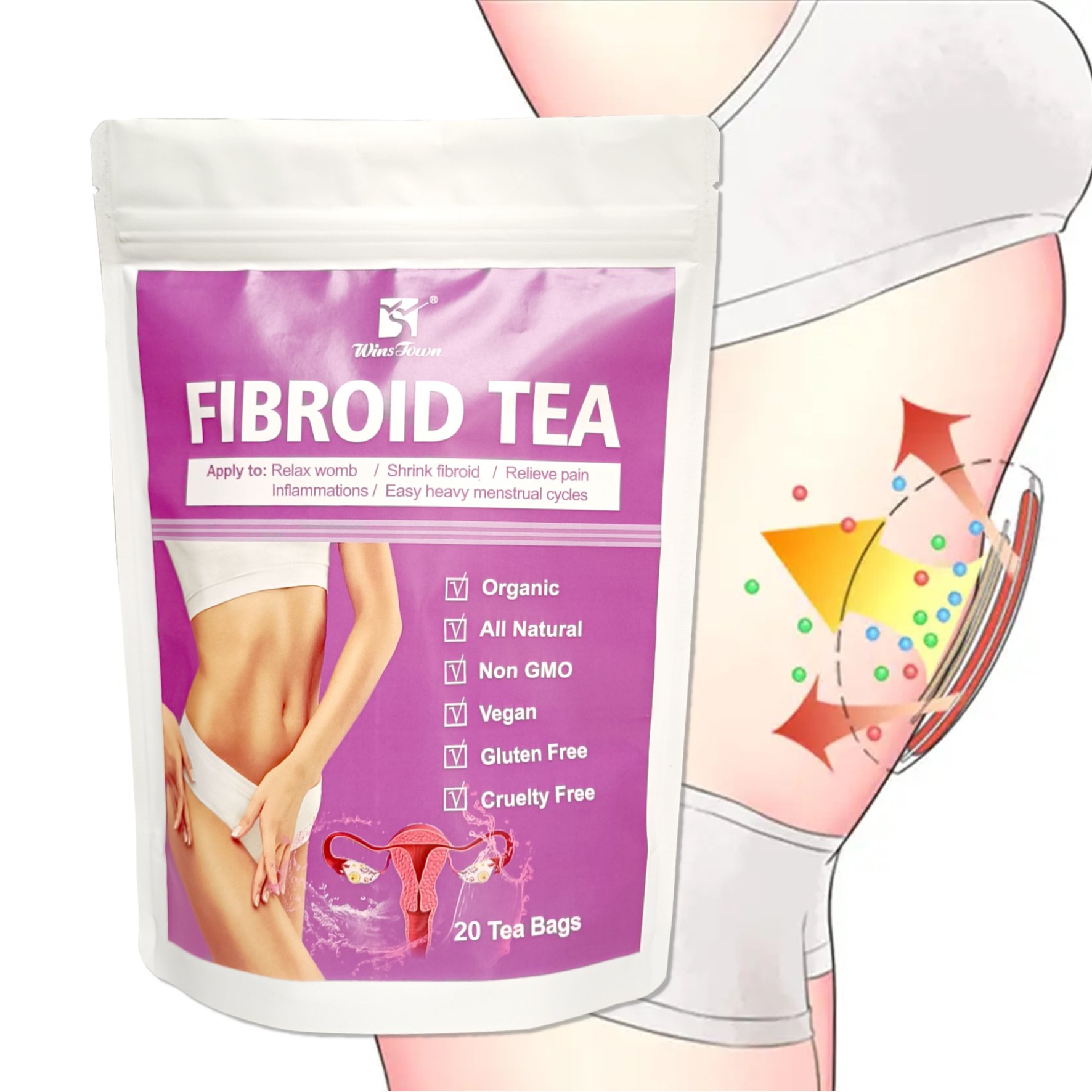 Organic Women's Womb Protect Tea Warm Womb Detox Fertility Infused Herbal Private Label Feminine Uterus Tea Fibroid Flavorful