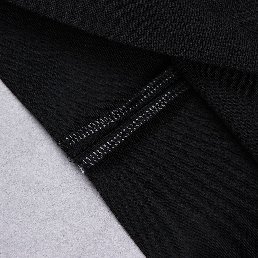 2022 Hot Sexy Cutout Cross Sequin Long Sleeve Slim Fit Black Dress Women Clothing