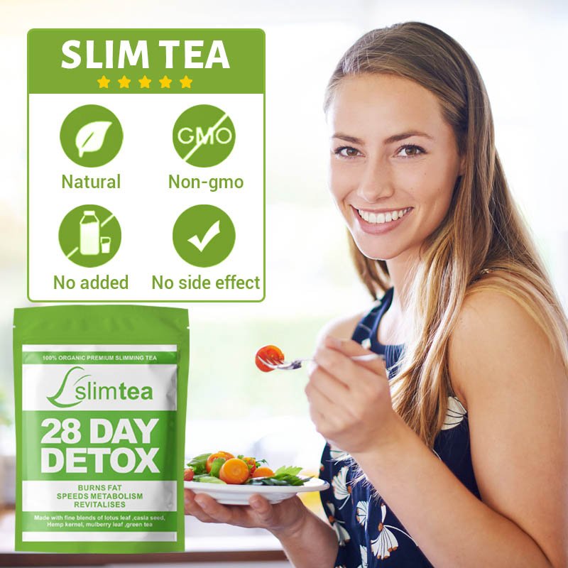 detox 28 Days slim green tea Pure natural no added green belly bags thé minceur Perte de poids winstown fit slim flat tummy tea