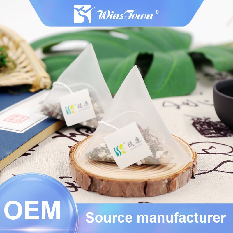 Factory Nylon Pyramid teabag with logo customize different function herbal teabag with string and label for sale