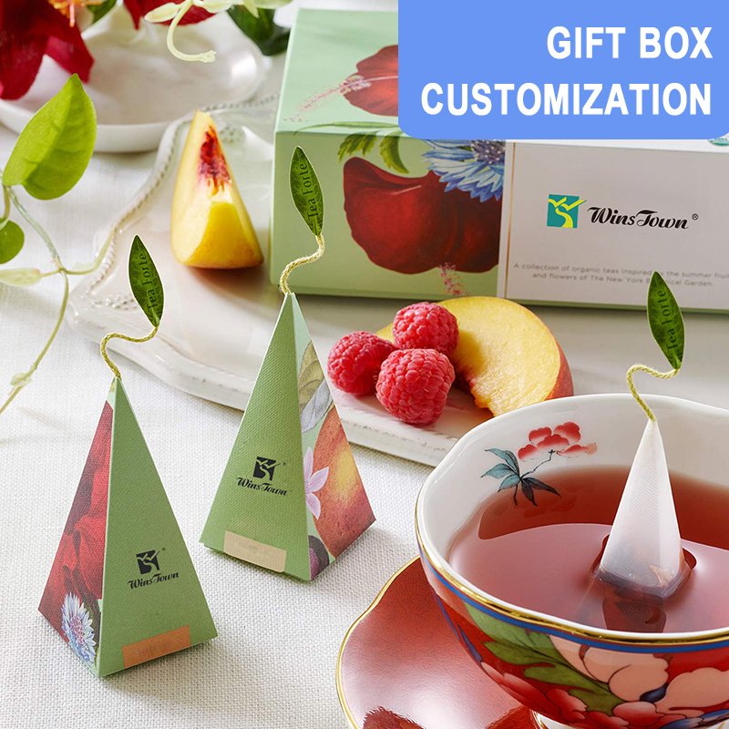 Factory Nylon Pyramid teabag with logo customize different function herbal teabag with string and label for sale