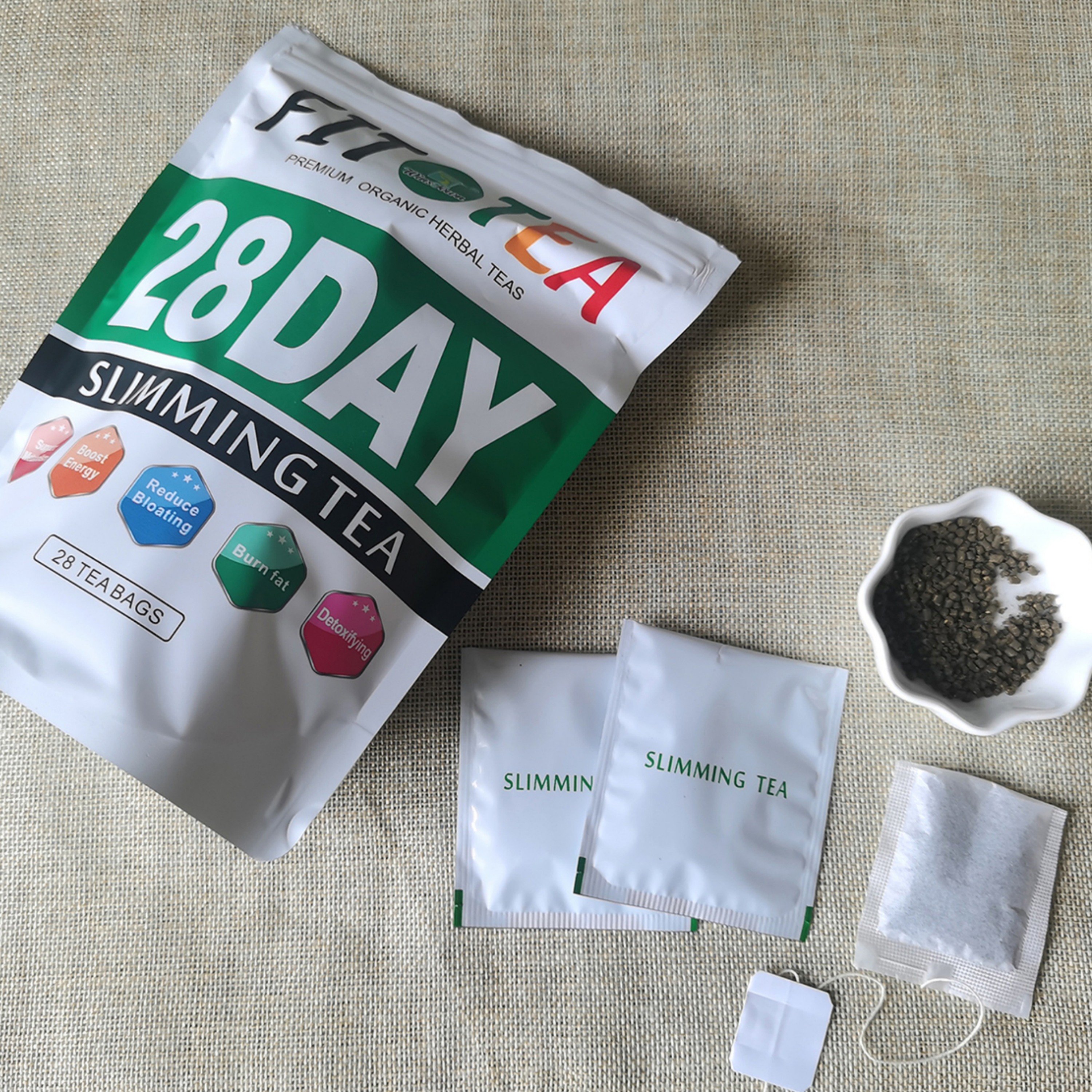 Natural herbal tea bags 28 day fit tea gently detoxify reduce appetite Diet tea