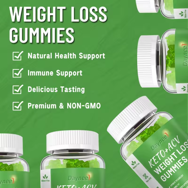 OEM Private Label Flat Apple Cider Vinegar Slimming Gummies Detox Weight Loss Keto Diet Metabolism Support for Adults