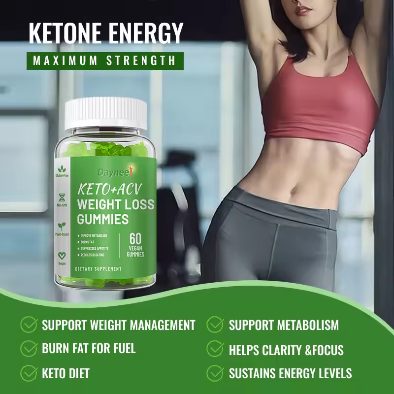OEM Private Label Flat Apple Cider Vinegar Slimming Gummies Detox Weight Loss Keto Diet Metabolism Support for Adults