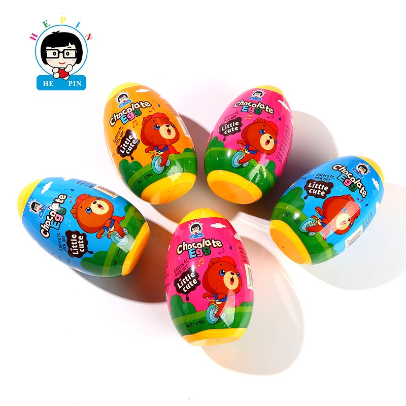 Wholesale OEM Order 30g Big Surprise Egg Chocolate Toy Candy Colorful Sweets For Kids