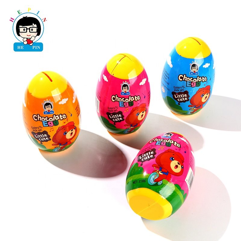 Wholesale OEM Order 30g Big Surprise Egg Chocolate Toy Candy Colorful Sweets For Kids