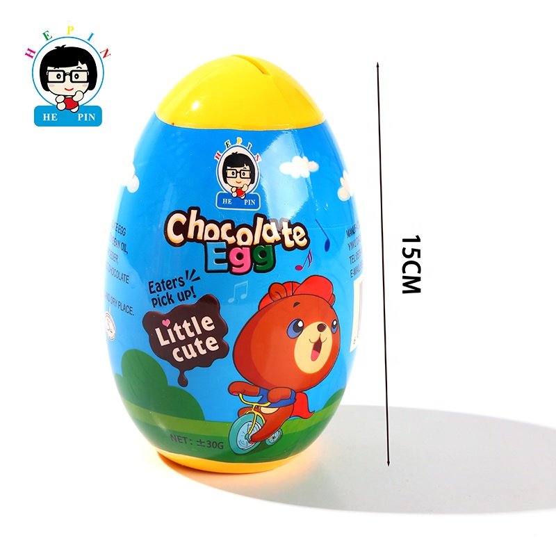 Wholesale OEM Order 30g Big Surprise Egg Chocolate Toy Candy Colorful Sweets For Kids