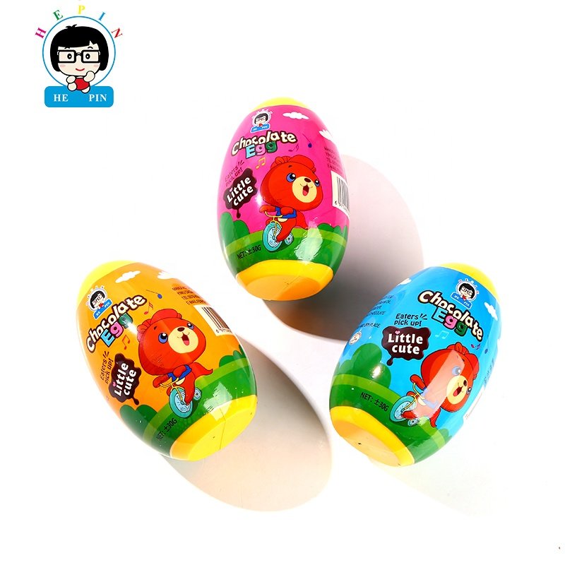 Wholesale OEM Order 30g Big Surprise Egg Chocolate Toy Candy Colorful Sweets For Kids