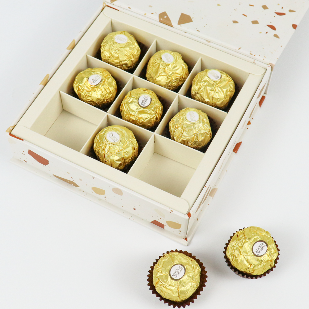new trend 4 cavity chocolate boxes reusable luxury design biodegradable chocolate truffle box gift packaging 9 grid box