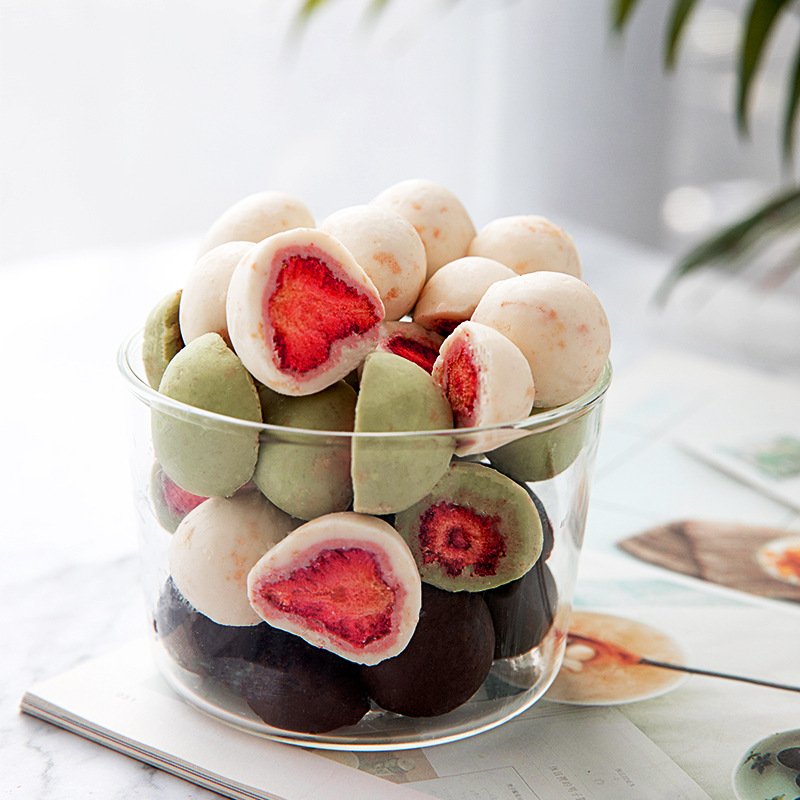 110g milk matcha cocoa sauce snacks freeze dried strawberry white chocolate freeze dry candy dried strawberry chocolate