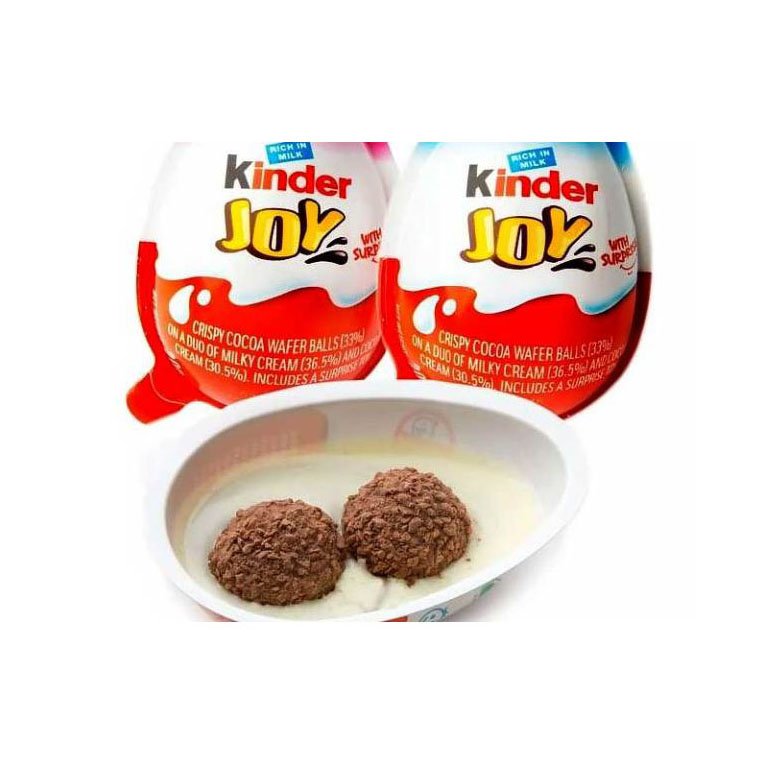 Ferrero Rocher Kinder Joy 24-Pack of Halal Milk Chocolate Bars with Surprise Featuring Girls' Pattern Biscuit Jam Pasty Form