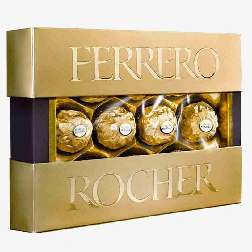 Ferrero Rocher 375g Solid Chocolate Bar Compound Ball Infused with Biscuit and Candy Pattern 50g Cookies And Biscuits
