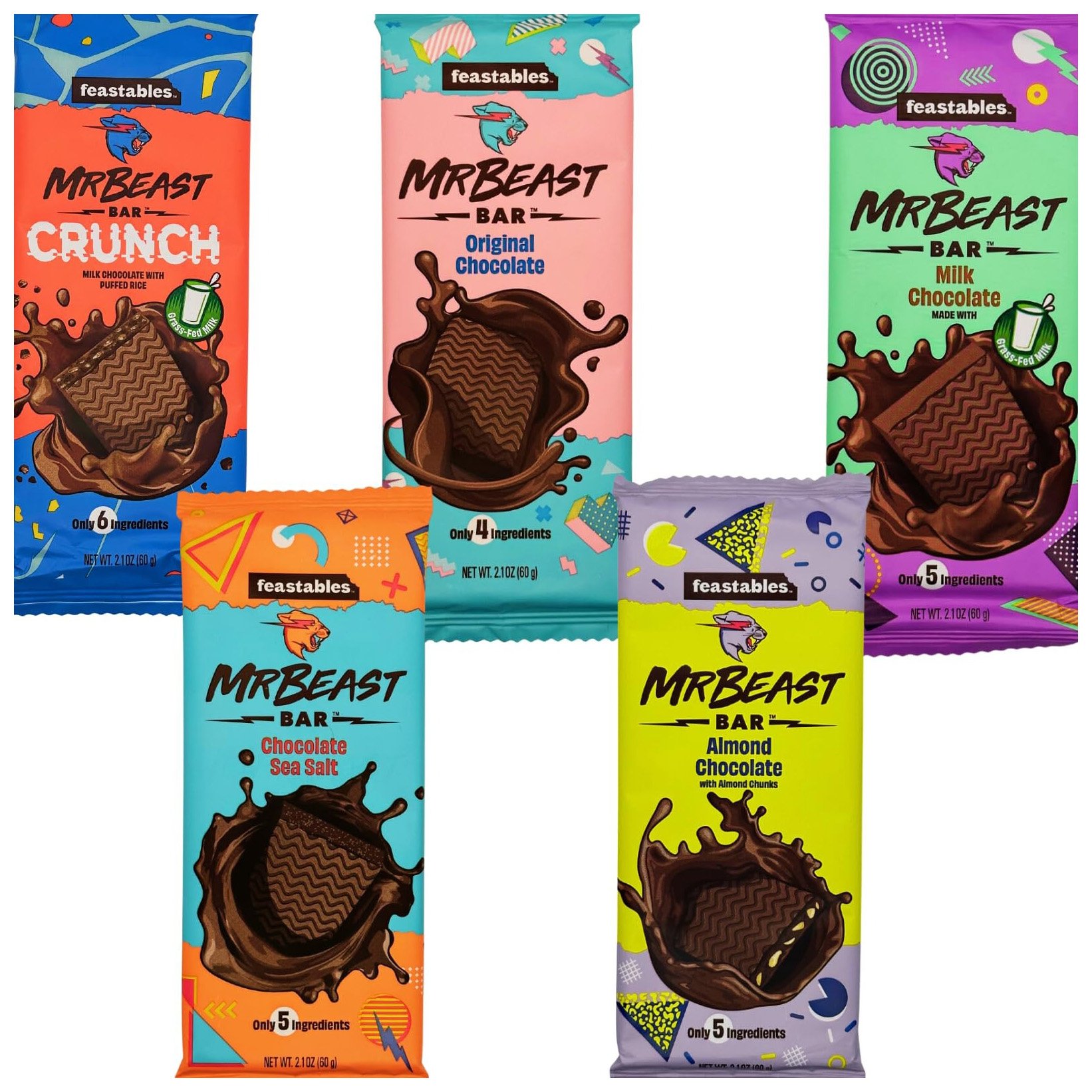 Feastable Mr Beast Chocolate Bars NEW Crunch Milk Chocolate Best Discount Price Feastable MrBeast Chocolate Bars Wholesales hot