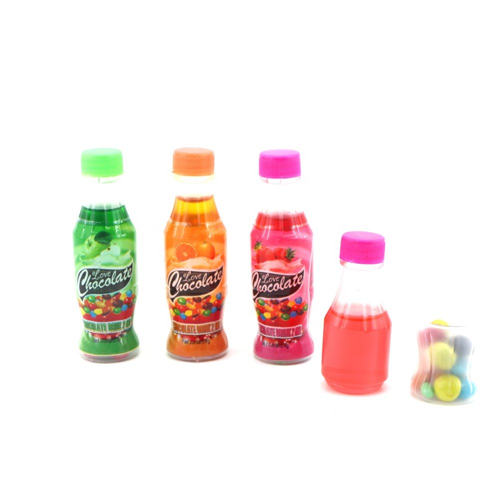 Box Package 4g Colorful Sugar Coated Chocolate Bean And Fruity Jam Drink 2 In 1