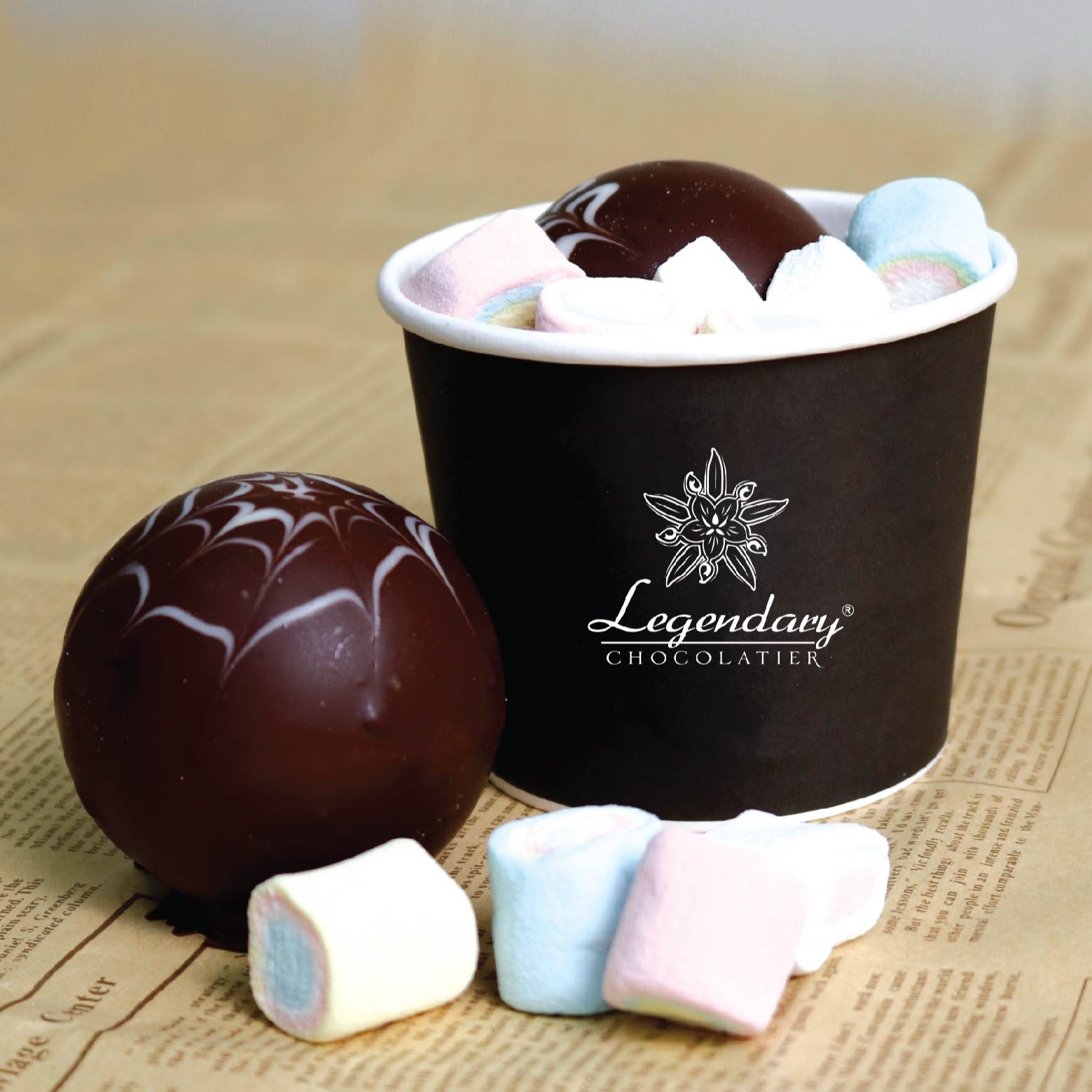 Professional manufacturing new product chocobomb real compound chocolate cover mini marshmallow for all generation