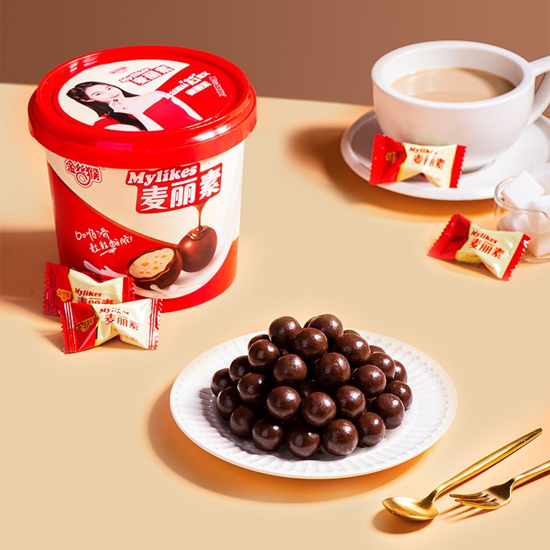 Wholesale Chocolate Beans 128gMylikes Barrel Chocolate Candy Cocoa Butter Substitute Snack Chocolate