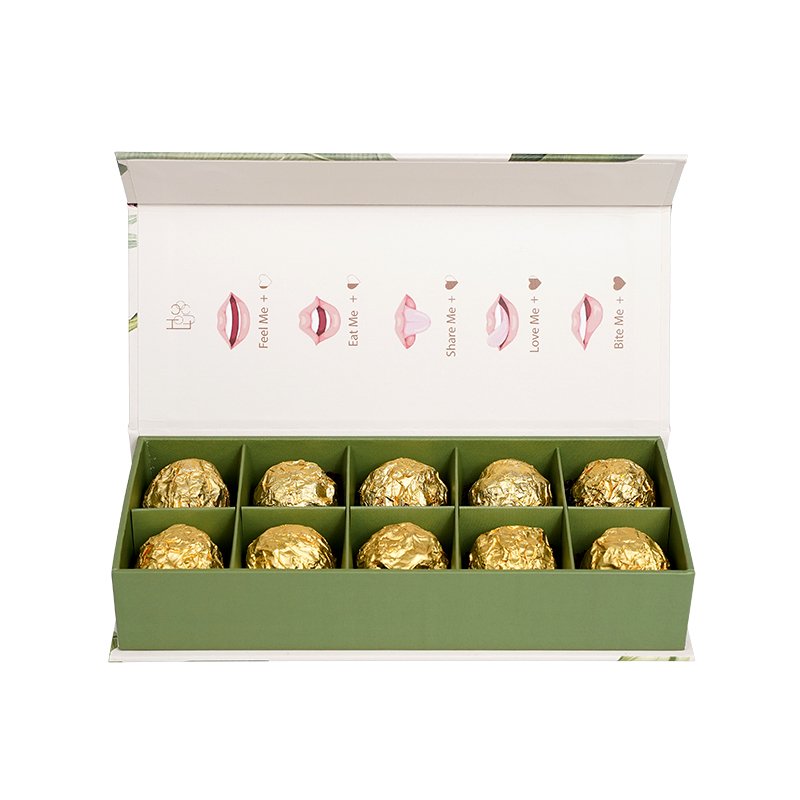 Recyclable Customized Printing Logo Cardboard Chocolate Boxes WIth Dividers Drawer Chocolate Packaging Box