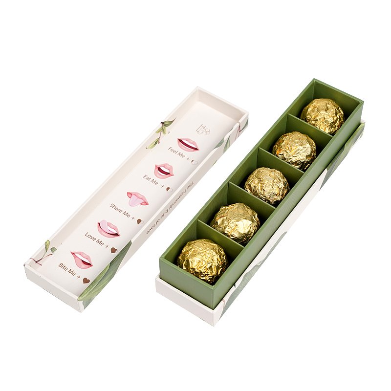 Recyclable Customized Printing Logo Cardboard Chocolate Boxes WIth Dividers Drawer Chocolate Packaging Box