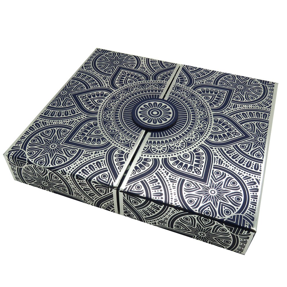 25 days all over silver hot stamp beauty christmas advent calendar chocolate packaging paper gift box