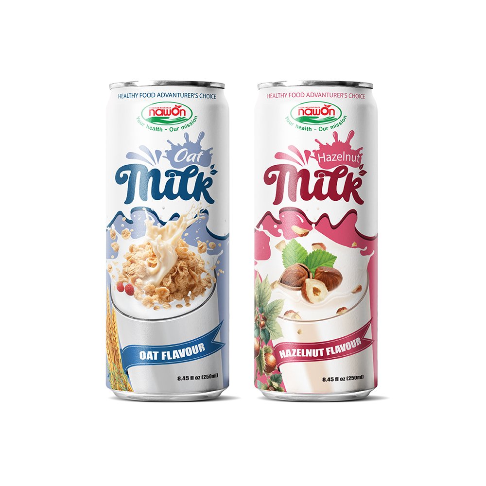 250ML Canned Oat Milk Drinks NAWON Nut Milk Beverage from Vietnam Manufacturer - Soft Drinks OEM Private Label Free Sample