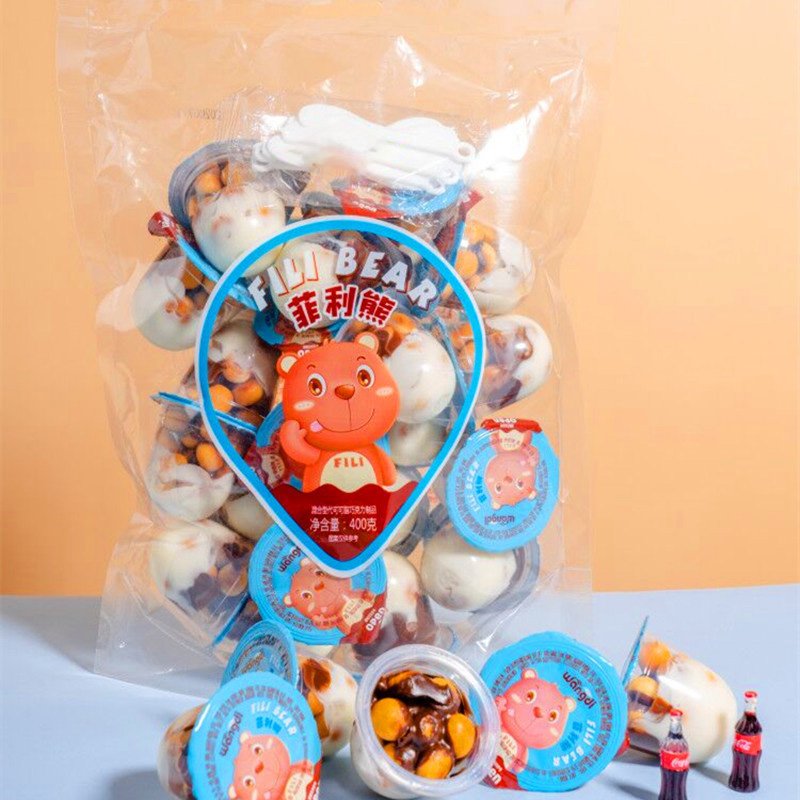 Children's snacks planet cup bag 400g chocolate biscuit snacks chocolates wholesale biscuit star cup chocolate biscuit