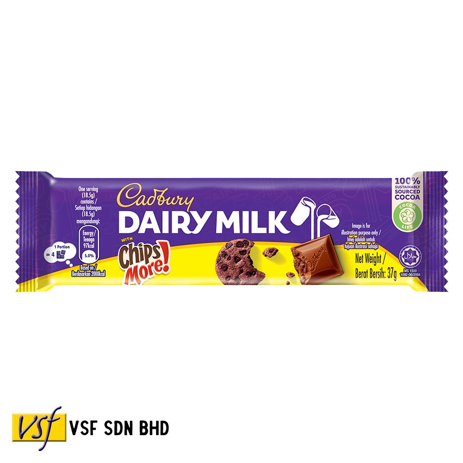 Cadbur y Dairy Milk Chipsmore Chocolate Bar Cadbur y x Chipsmore Crossover 37g x 24 x 12