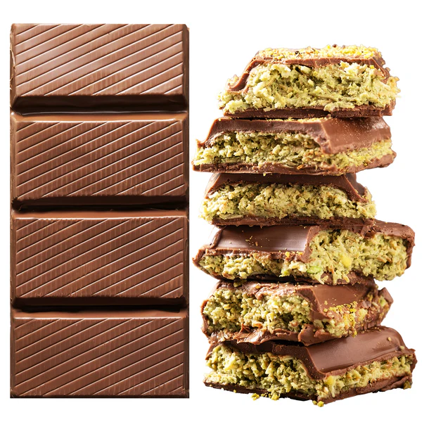 Chocolate Factory Wholesale Custom High Quality Halal Handmade Pistachio Filled Crispy Kataifi Dubai Chocolate Bar Exotic Snacks