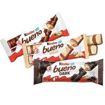 Best-Selling Kind-er Bueno 43g Chocolate Cream and Hazelnut Flavored Solid Candy with Nuts in Bulk Pack Egg and Bar Patterns