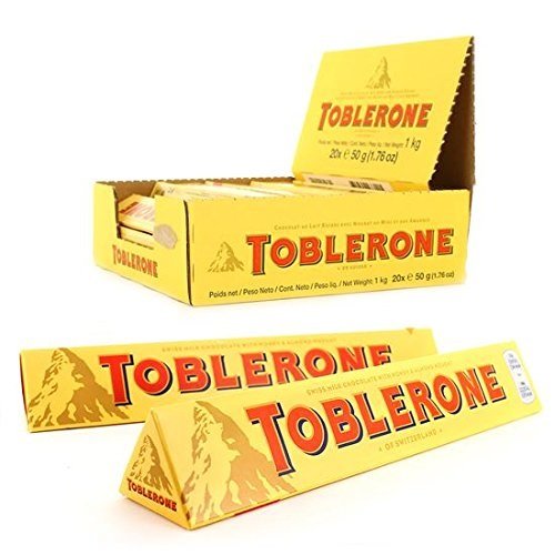 Tobleronee Swiss Dark Chocolate with Honey and Almond Nougat 3.52-Ounce Bar (Pack of 20)