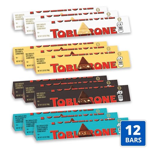 Tobleronee Swiss Dark Chocolate with Honey and Almond Nougat 3.52-Ounce Bar (Pack of 20)