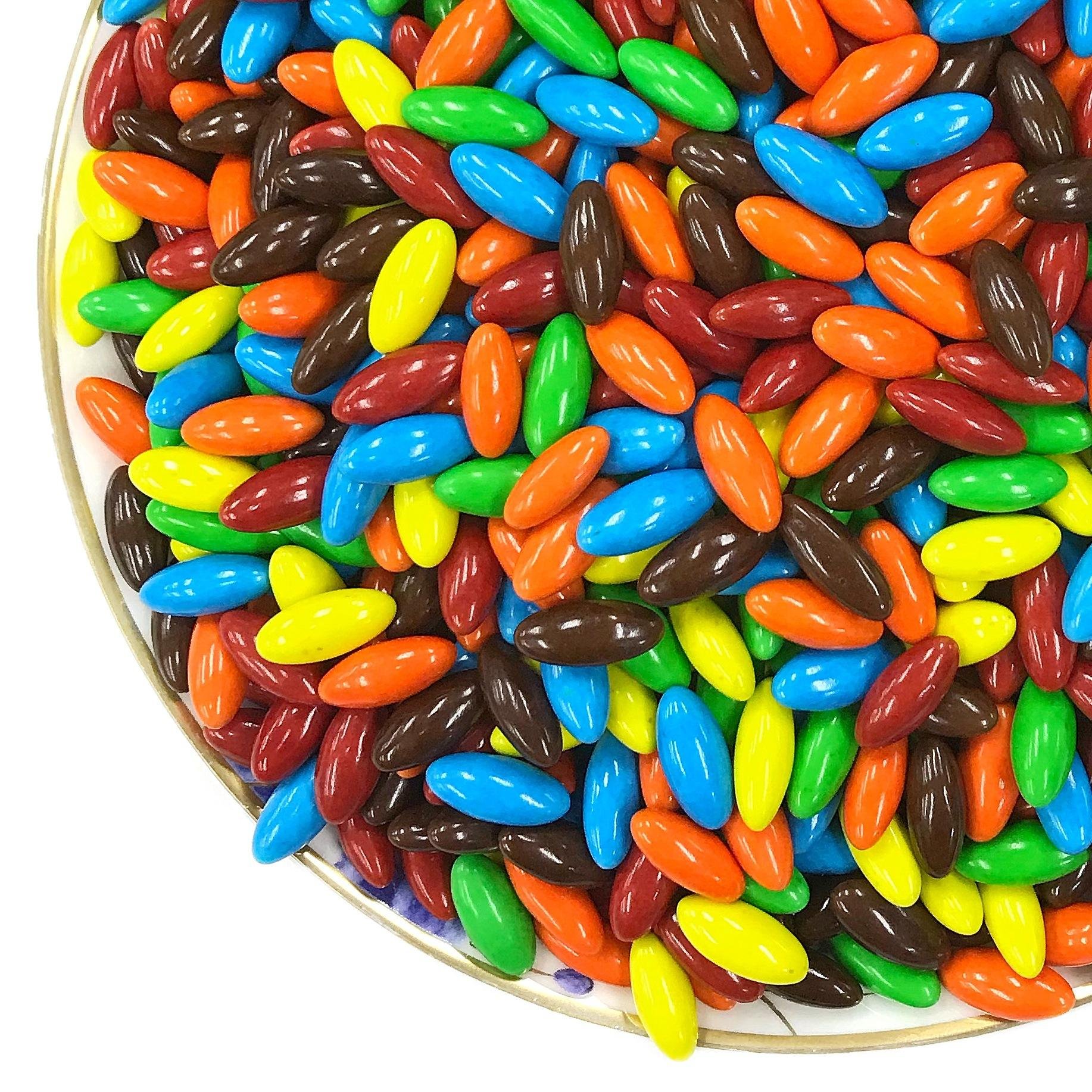 wholesale bulk 2.5kg cocoa olive shaped colorful chocolate beans mini chocolates candy