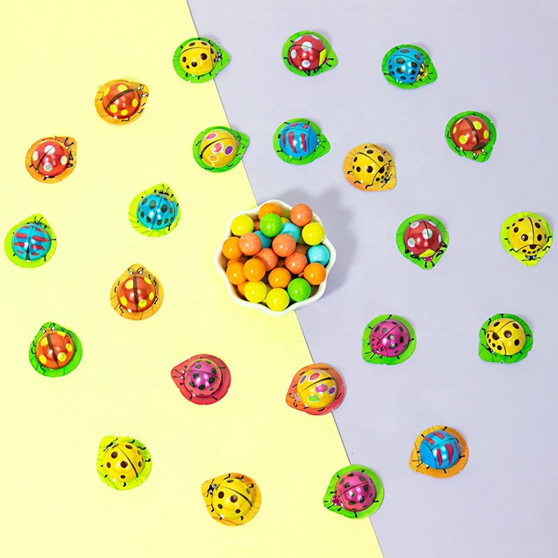 Crispy Cute Leaf Chocolate Beans Seven-spotted Ladybug Shape Chocolate Ball Snacks for Children