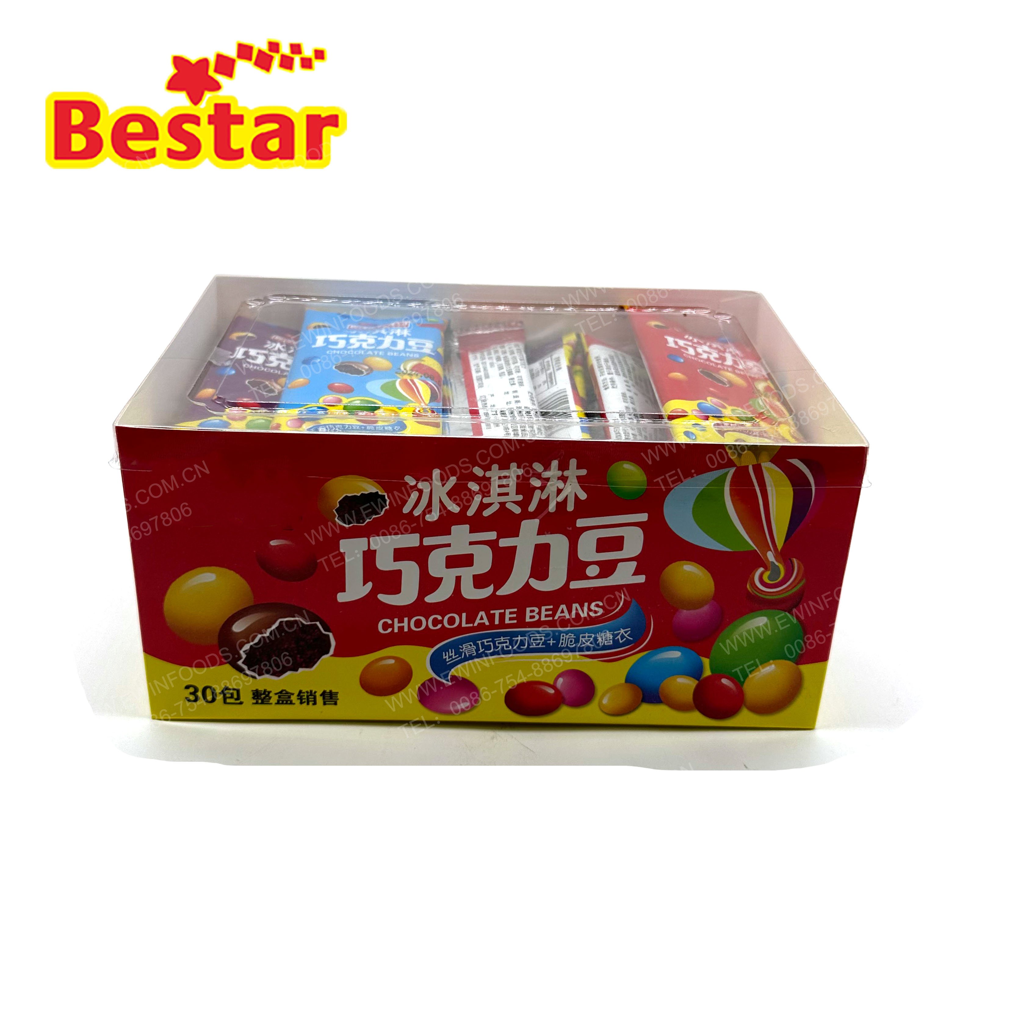 Best quality milk multicolor chocolate beans candy for wholesale OEM custom private logo package milk mr choco beans candy