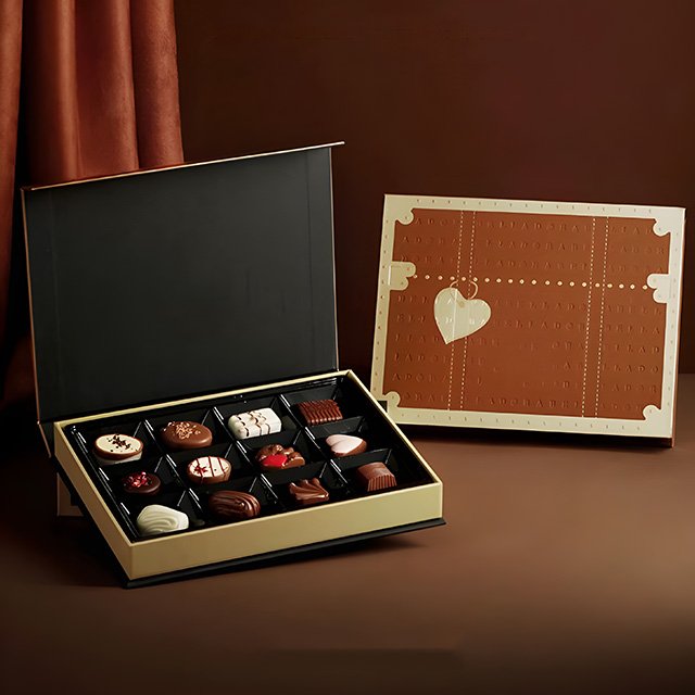 Luxury custom chocolates packaging boxes sets for wedding festive book type chocolate gift box